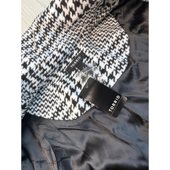 Torrid Houndstooth Double Breasted Blazer Coat Jacket Size 2X Black White - Picture 7 of 8